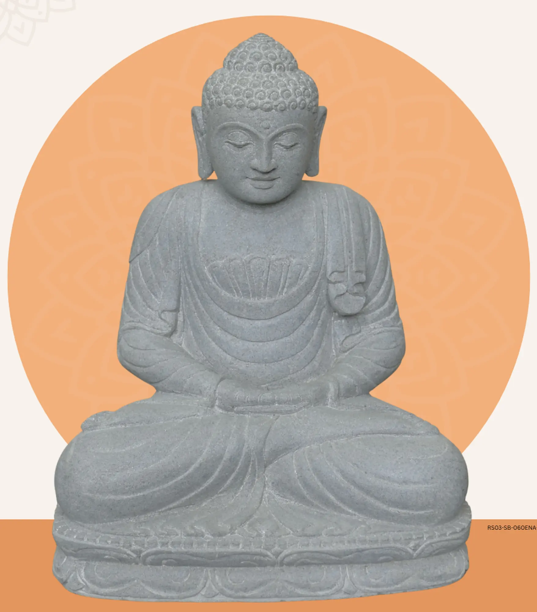  Product image 1 of the product “Seated Buddha made of Riverstone in Dhyana position - gesture of meditation, 59cm height, natural ”